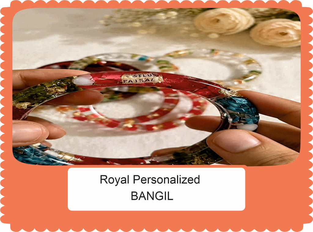 Luxury Handmade Resin Art Bangles with Custom Name Mangalsutra | Floral Designer Bangles for Wedding & Festive Wear