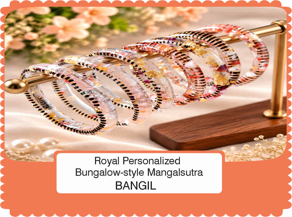 Luxury Handmade Resin Art Bangles with Custom Name Mangalsutra | Floral Designer Bangles for Wedding & Festive Wear