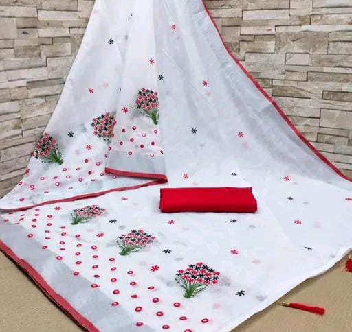 Krivity Brand Bollywood Cotton Linen Saree.