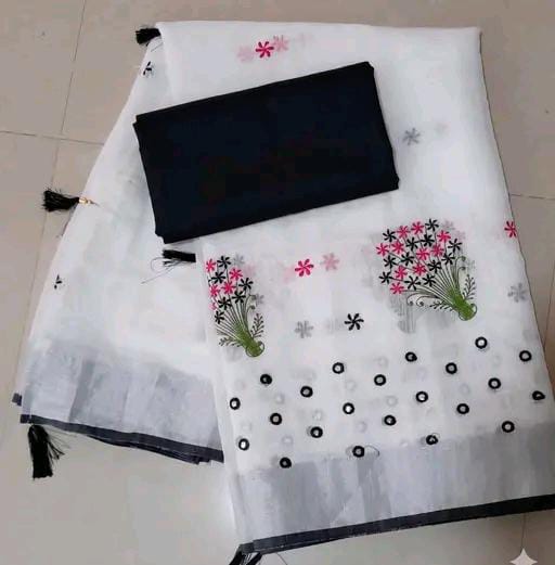Krivity Brand Bollywood Cotton Linen Saree.