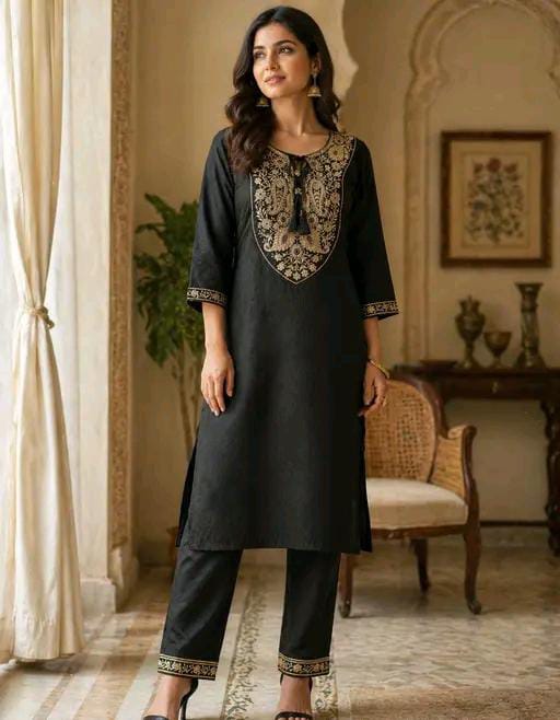 Women Cotton Kurti with Sequin Kadhai Work | Soft Cotton