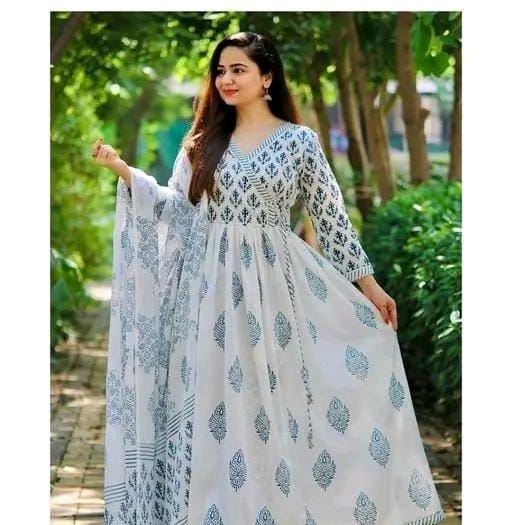 PADMINI anarakali kurti and dupatta pink