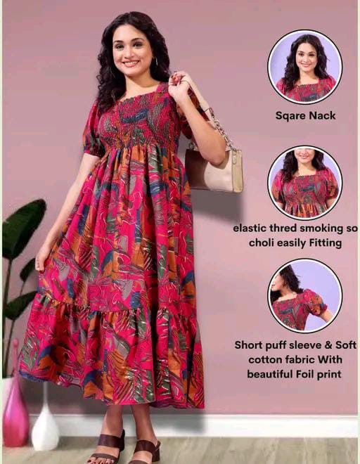 tranding classic fit and flare gathered pleted women dresses