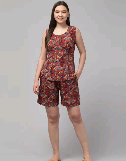 Top and Shorts Set for women nightsuit
