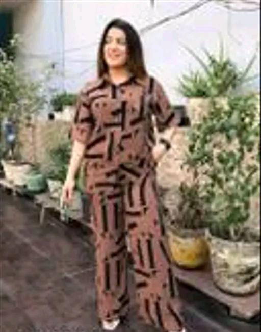 Women Printed Shirt & Trouser  Co-Ords Set