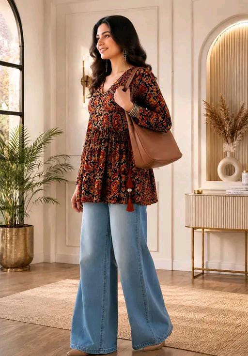 3AD Trending Kashmiri printed  top