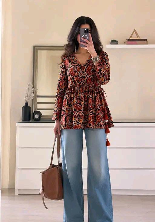 3AD Trending Kashmiri printed  top
