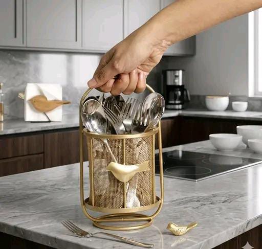 Bulbul Cutlery Stand Metal Self Draining Tableware Storage Box