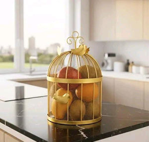 Fantastic Metal Fruit Bulbul Basket with Mesh Lid Suitable for Keepin