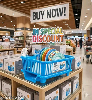 3 in 1 Large Durable Plastic Kitchen Sink Dish Rack Drainer Drying Ra