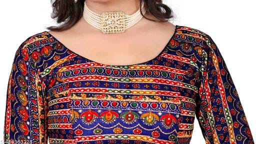 Round Neck Aztec Print Pattern Elbow Sleeves Full Stretchable Bl...