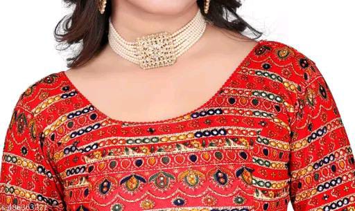 Round Neck Aztec Print Pattern Elbow Sleeves Full Stretchable Bl...
