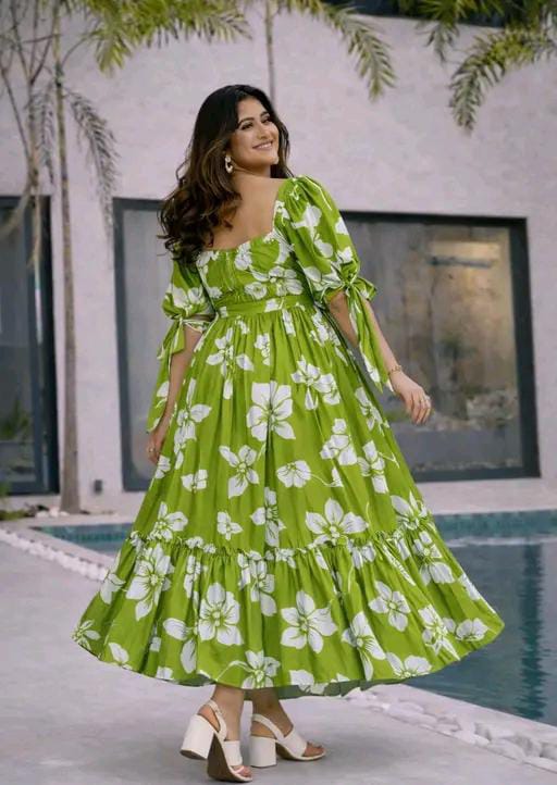 NEW RAYON PRINTED GOWN FOR WOMEN
