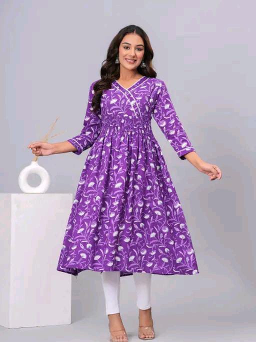 Printed Smocked Tier Dress With Sleeves | Squar Neck Dress | Late