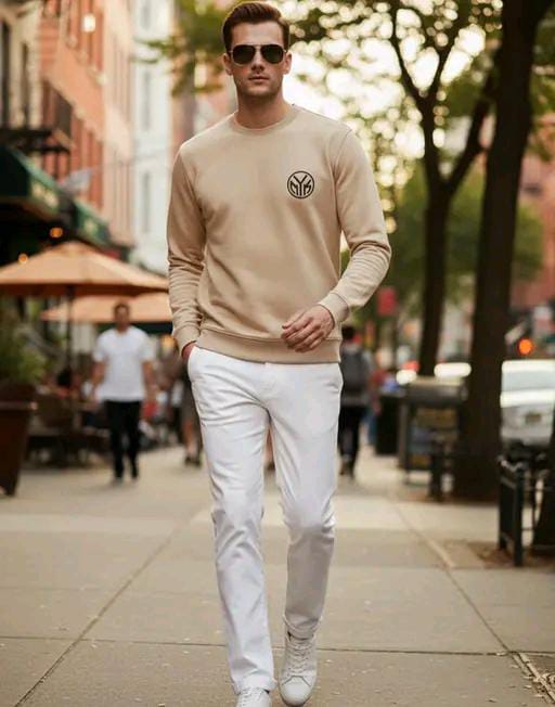 Men Printed Cotton Blend Round  Neck T-Shirt