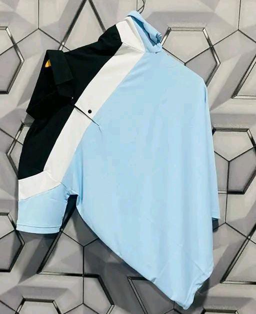 Men Solid Polo Neck T Shirts Pista Black and White Patta
