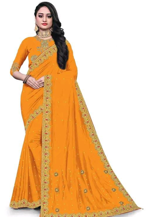 Gabani Fashion Cutwork Mirror Saree